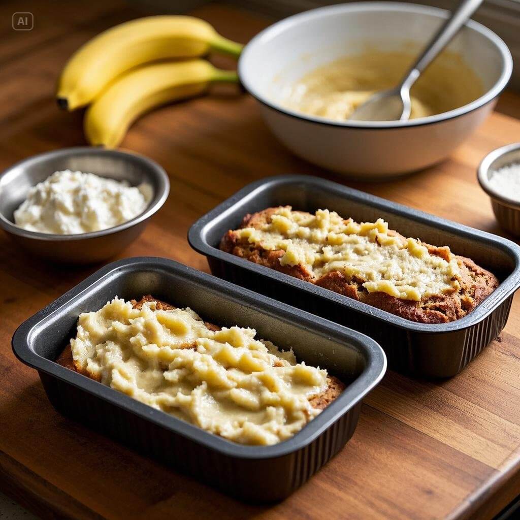 "Step 1: Mashing Ripe Bananas for Banana Bread Batter"

