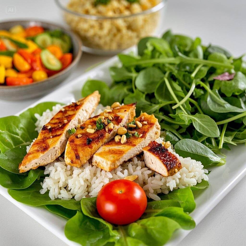 A colorful assortment of budget-friendly gluten-free lunch ideas, including rice bowls, veggie wraps, and homemade snacks, displayed on a rustic table.