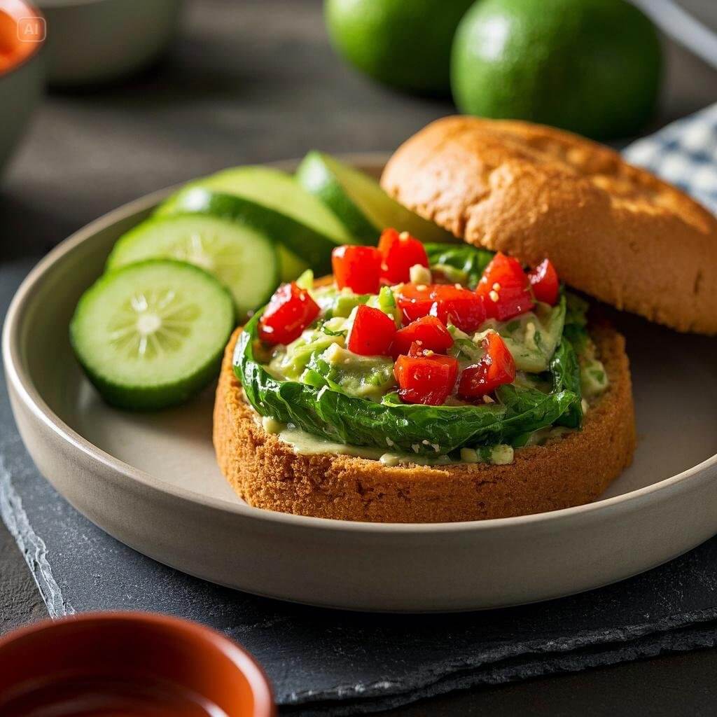 A colorful assortment of quick and easy vegan lunch recipes, including a Buddha bowl, avocado toast, veggie wrap, and lentil salad, neatly arranged on a kitchen counter.