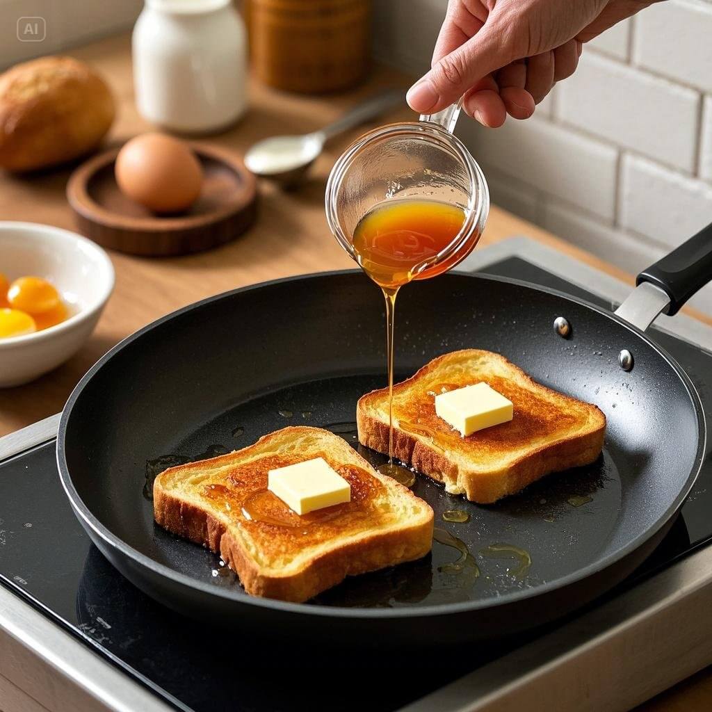 "Golden Brown French Toast with Fresh Berries and Maple Syrup"