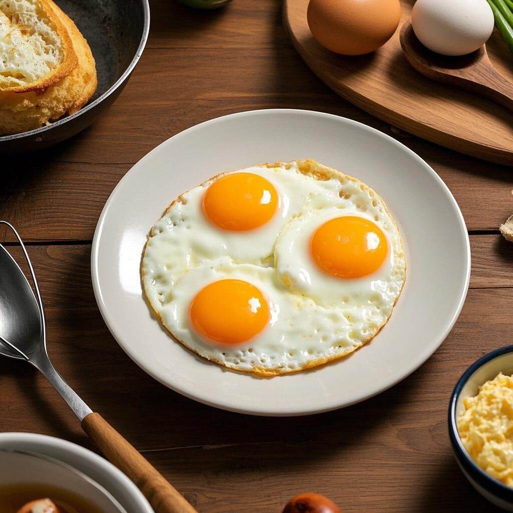 A perfectly fried egg with a crispy edge and a creamy, runny yolk, cooked in a skillet with expert tips for achieving the ideal texture.