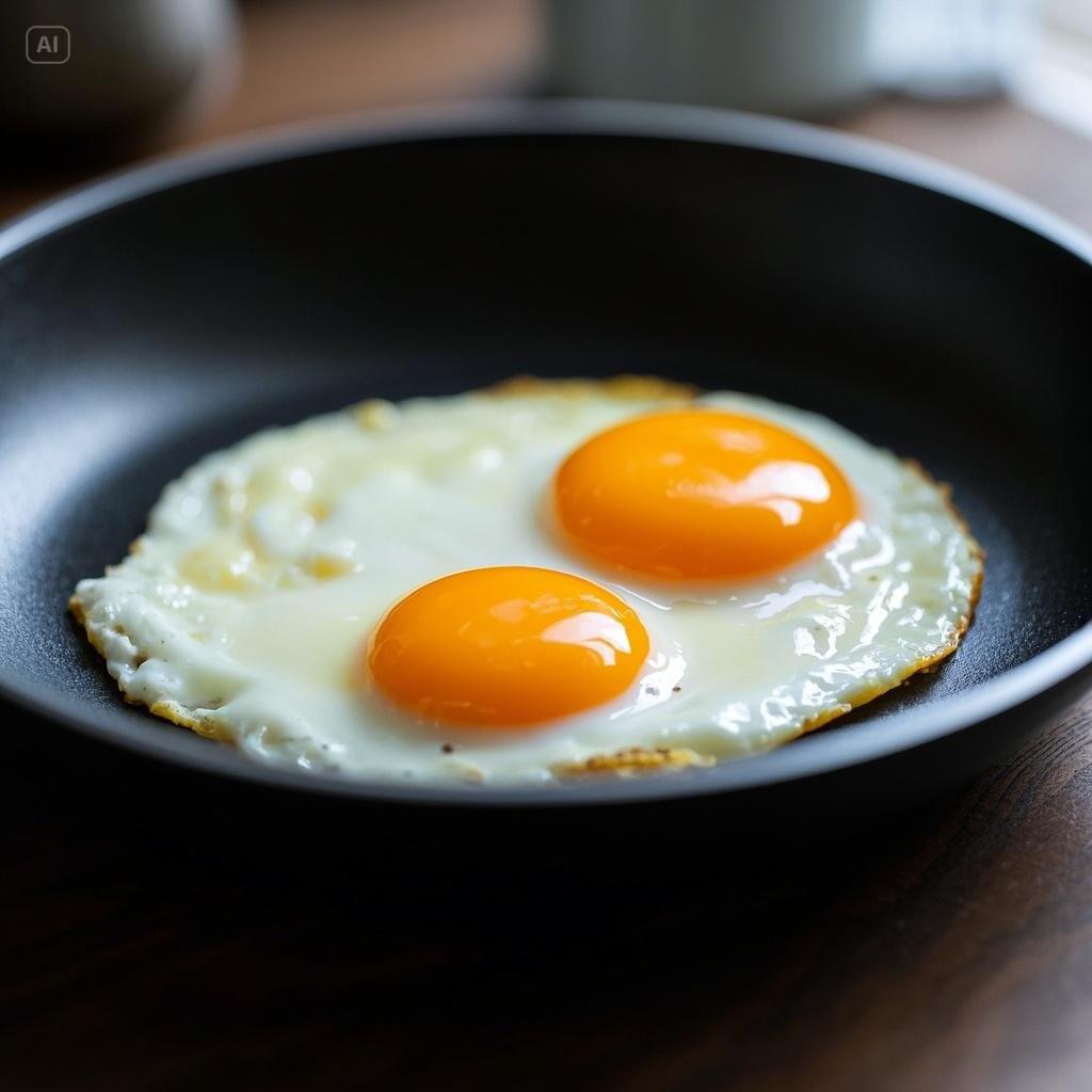 Step-by-step guide to making perfect sunny side up eggs in a frying pan.